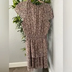 Aqua | Dresses | Aqua Brown Floral Dress | Poshmark